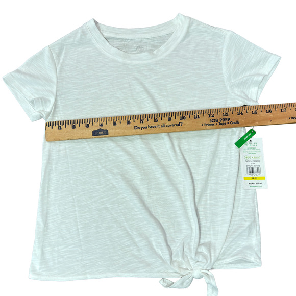 Gaiam Girls Bright White Tie Tee Relaxed Fit Women's Medium (8) NWT - Picture 7 of 13